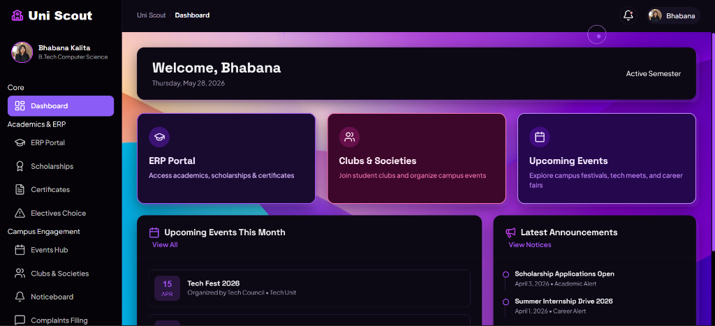 UniScout Dashboard